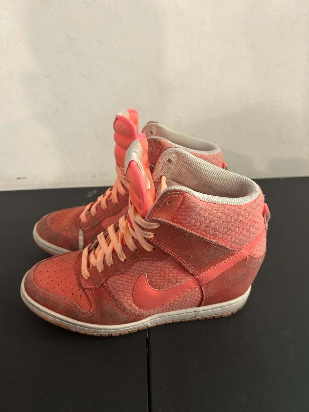 Nike Dunk Sky Hi Wedge Sneakers Women Sz 6.5 Total Crimson